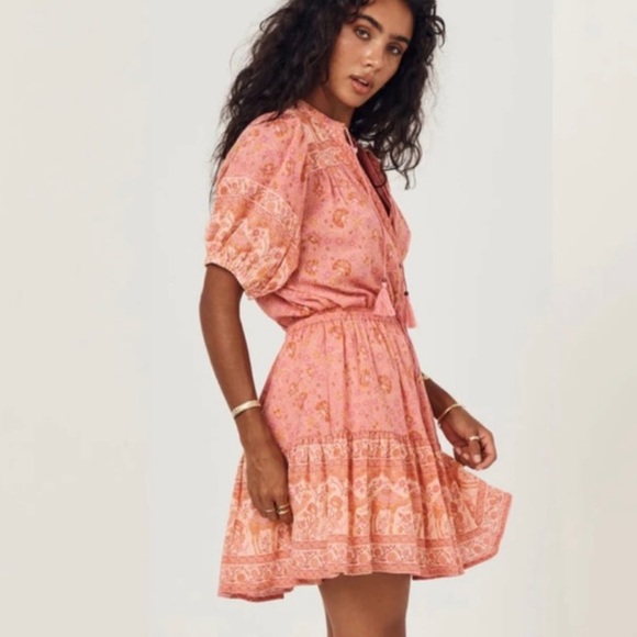 SPELL & THE GYPSY COLLECTIVE SUNDOWN MINI SKIRT IN APRICOT SIZE SMALL - Picture 3 of 6